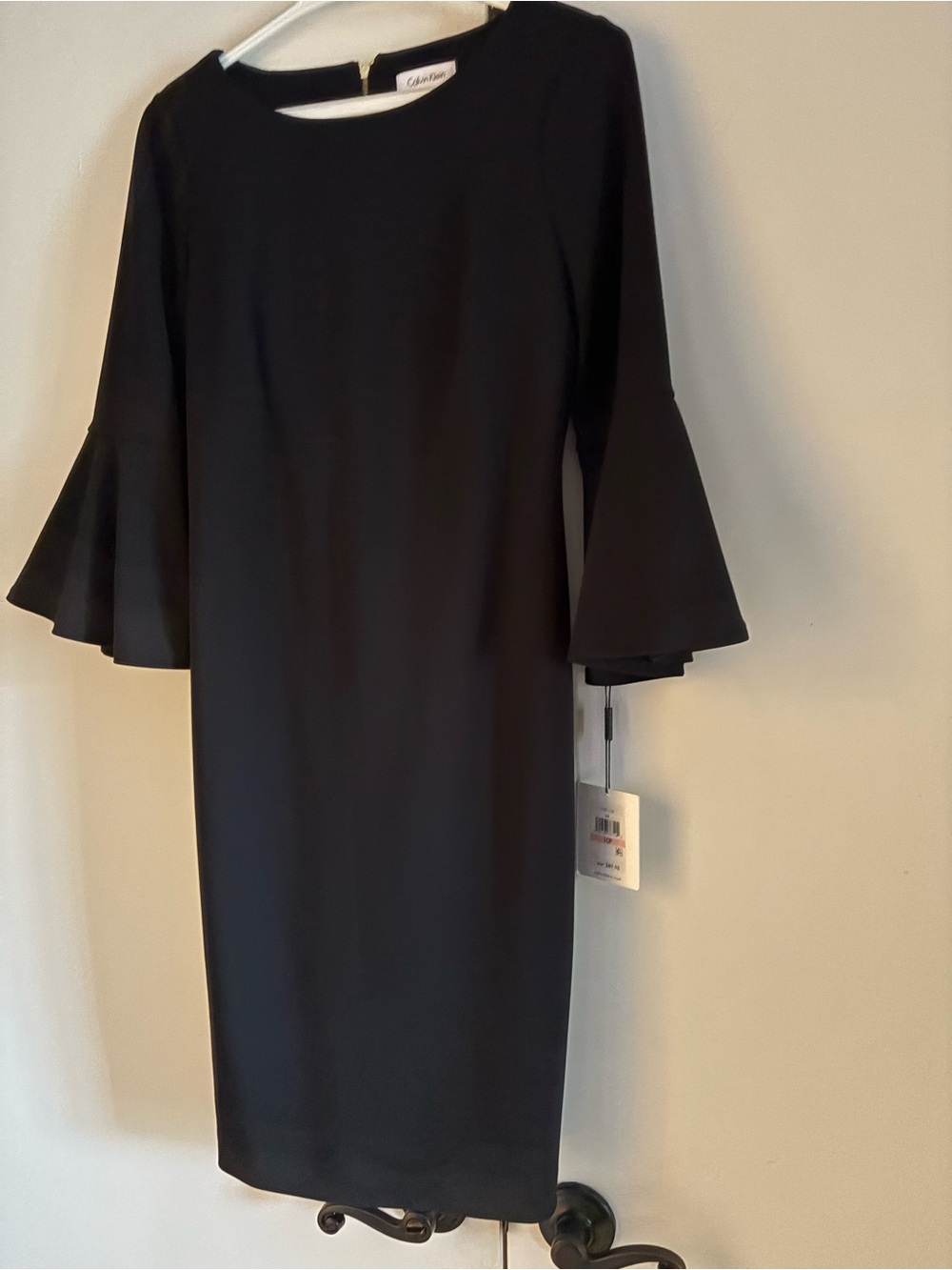 Calvin Klein Black Bell-Sleeve Midi Dress